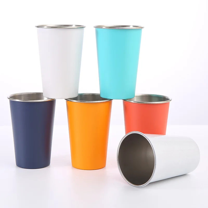 304 Stainless Steel  Food Grade Stainless Steel Shot Glasses Metal Beer Cups Without Handle  Stainless Steel Mug