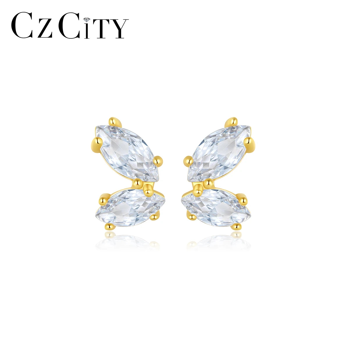 CZCITY Trendy Earring 925 Sterling Silver Designer Stud Hot Sale Trending Zircon Korean Style Earings