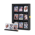 Sports Card Display Shadow Box Frame Lockable Wall Cabinet for Football Basketball and Baseball Trading Card Display Case