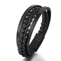 Hot Selling Double Layer Magnetic Leather Rope Hand Braided Bracelet Rope Ethnic Mixed Color Men's Jewelry Bracelet