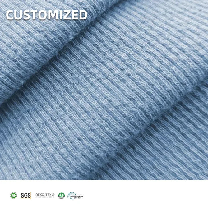 Eco-Friendly Stretch 270gsm 67% Cotton 28% Hemp 5% Spandex Rib Fabric for Boys & Girls Outdoor Cuff Collar