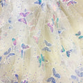 Sequin Embroidery Butterfly Wedding Dress Mesh Net Fabric 100% Polyester Swimwear Accessories Silver