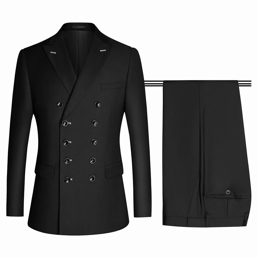 High Quality Classic Men's Business Suit From China Factory Double Breasted Men's Suit Professional Business Casual Suit