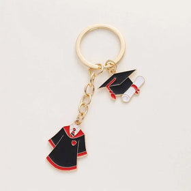 Fashion Enamel Graduation Keychain 2024 School Uniform Graduation Cap Key Rings Graduate Gifts Metal Key Chains for Student Gift