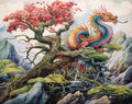 Chenistory  Diamond Embroidery Dragon 5d Diy Diamond Painting Animals Cross Stitch Kit Rhinestones Tree Full Layout
