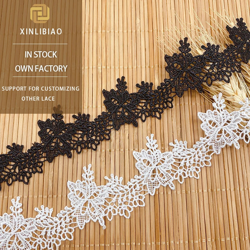 Hollow Butterfly Pattern Water-Soluble Lace Fabric Embroidered Computer Embroidery Accessories for Wedding Garment Yard Per Kg