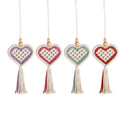 Heart-shaped Tassels Hand-woven Wall Car Decorations Pendant Peach Heart Ornaments Valentines Day Gift