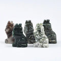 2026 Wholesale Natural Labradorite Animal Carving Labradorite Wolf Head Use For Home Decoration