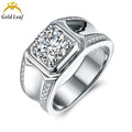 Goldleaf New Arrival High Quality 925 Sterling Silver Men's Engagement Wedding Ring GRA Certified D VVS Brilliant Cut Moissanite