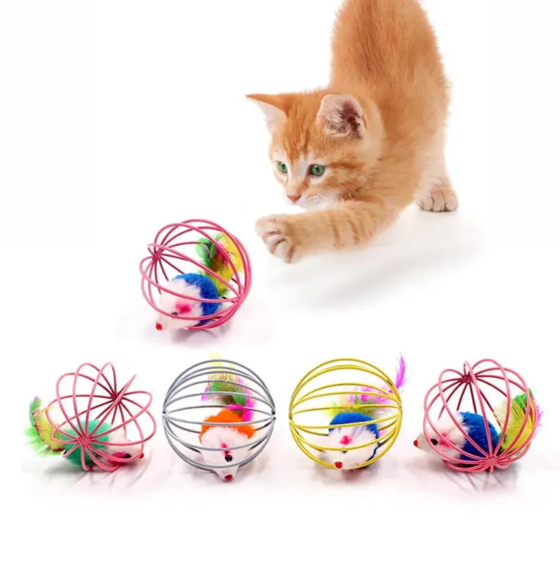 Eco-Friendly Modern Plush Mouse Pet Toy for Cats Interactive Self-Happiness Toy Featuring Lifelike Feather for Cats