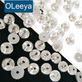 OLeeya Glass Good Quality Rhinestones 4mm SS16 Crystal Ab Color Tiny Hole Round Shape Flat Back Glass Sewing-on Strass for Dress