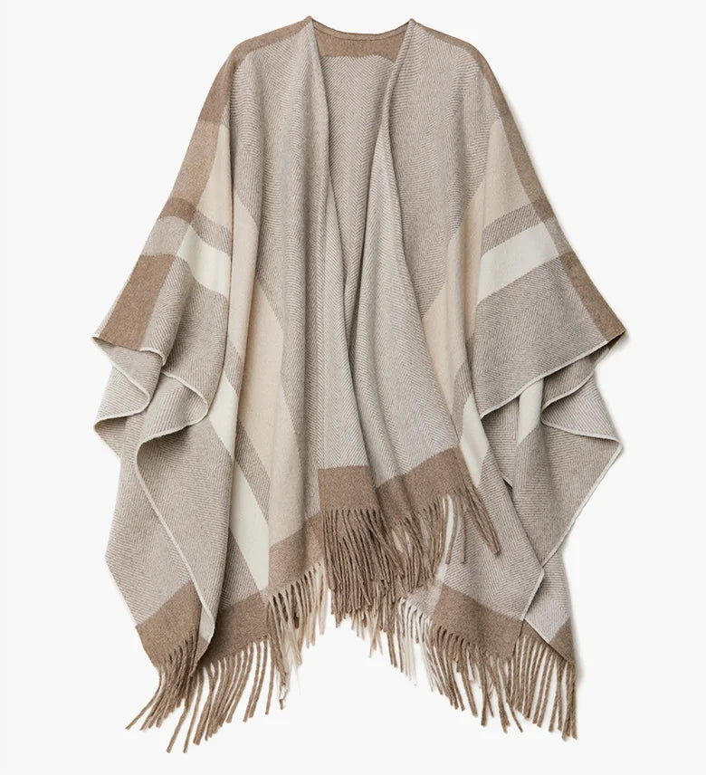 New Arrival Winter 100% Pure Lamb Wool Scarf Soft Warm Thick Plaid Large Blanket Cloak Shawl Tassel Checked Pashmina