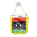 Custom Logo Digital Printing Satin Material Hanging  Libya Pennant Flag for Car Rearview Mirror and Home Decoration