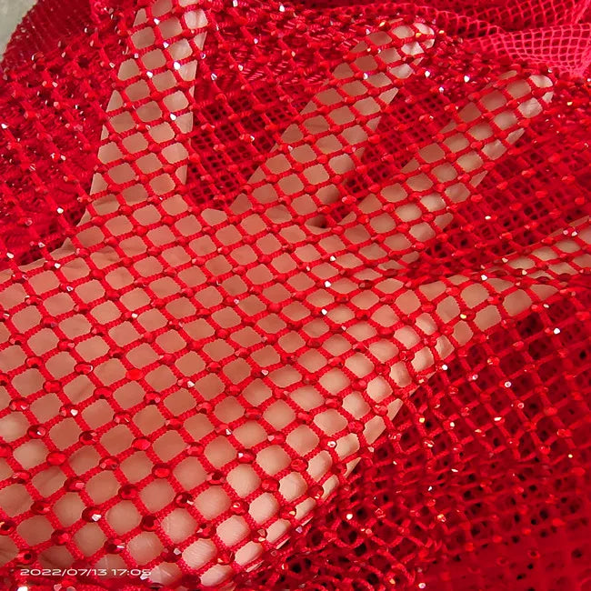 Custom Sparkling Bling Rhinestone Fabric Net Mesh With Crystals Ss10 for Ballroom Dress