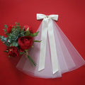 ShangHai New Bow Bridal Veil with Super fairy White Certified Short Wedding Headwear