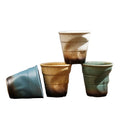 90ml Retro Stoneware Hand-Kneaded Espresso Cup Creative Cross-Border Ancient Ceramic Latte Cup with Pleated Design Coffee Mug