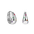 Colorful CZ Earrings 925 Sterling Silver Small Cubic Zirconia Chunky Hoops for Women Luxury Fine Jewelry Set Wholesale