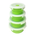 4 Pcs Non Leaking Storage Kitchen Folded Silicon Collapsible Food Storage Container Silicone Lunch Box Silicone Bowl