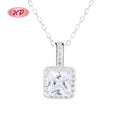 Women Cubic Zircon Necklace Geometric Shape Wholesale Fashion Jewelry Piece Crafted 925 Sterling Silver Necklaces for Women