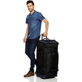 Black extra Large Long Designer Women's Men's Wheeled Weekender Travel Duffel Bag on Wheels for Mens Womens Weekend