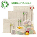 4 Sizes Customized Packaging Bags Fruit and Vegetable Storage Pouch Cotton Drawstring Mesh Grocery Fruits Bag Net Shopping Bag