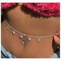 Ladies Metal Alloy butterfly Charms Dangle Belly Chain Jewelry for Women Silver Gold pink 3 Colors