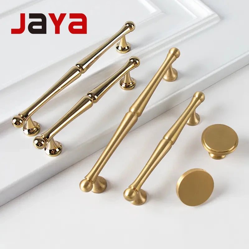 JAYA Gold Cabinet Brass Handle Kitchen Cabinet  Drawer Pull Cabinet Hardware Luxury Door Handle Furniture Hardware Accessories