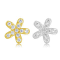 EH1519 Sweet Style Simple 925 Silver Sterling Zircon Tiny CZ Flower Stud Earrings for Women Fashion Ear Jewelry Accessories Gift
