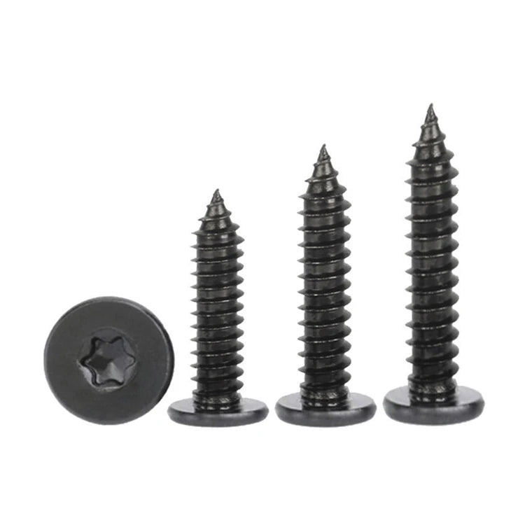 M2 M2.3 M2.6 M3 M4 M5  Black Stainless Steel 304 Thin Flat Head Torx Self Tapping Screws