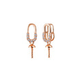 18K Gold Pearl Mount with Diamond Paper Clip Shaped Pendant Mounts for Fresh Water Pearl Mount Jewelry in Solid White Gold