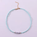 Bohemian Seed Glass Bead Beach Word Love Knitting Necklace GMN017