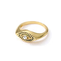 European New Arrival Simple Portrait Rings Gold Silver Couple Rings Devil Eye Stainless Steel Rings