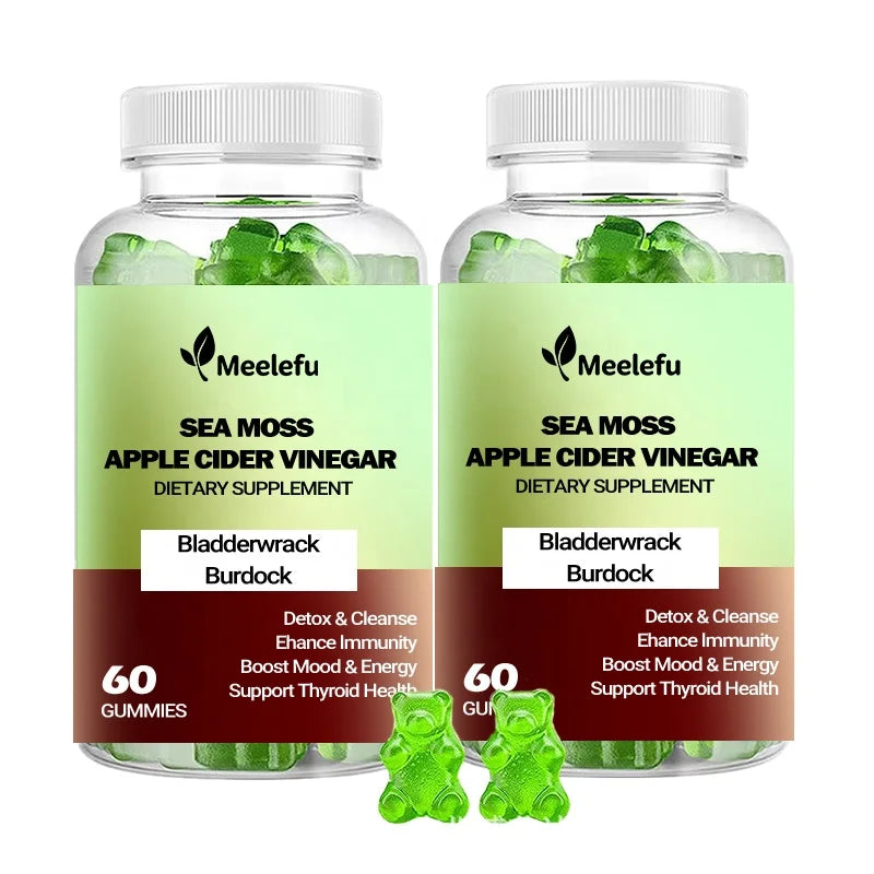 Private Label Vegan 60 Counts Seamoss and Bladderwrack Gummies Sea Moss