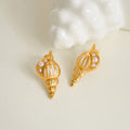 NEW VINTAGE SHELL ONCOMELANIA OCEAN STYLE ROCOCO EARRINGS Dazan INS 18k Gold Plated Hypoallergenic Stainless Steel Beach Jewelry