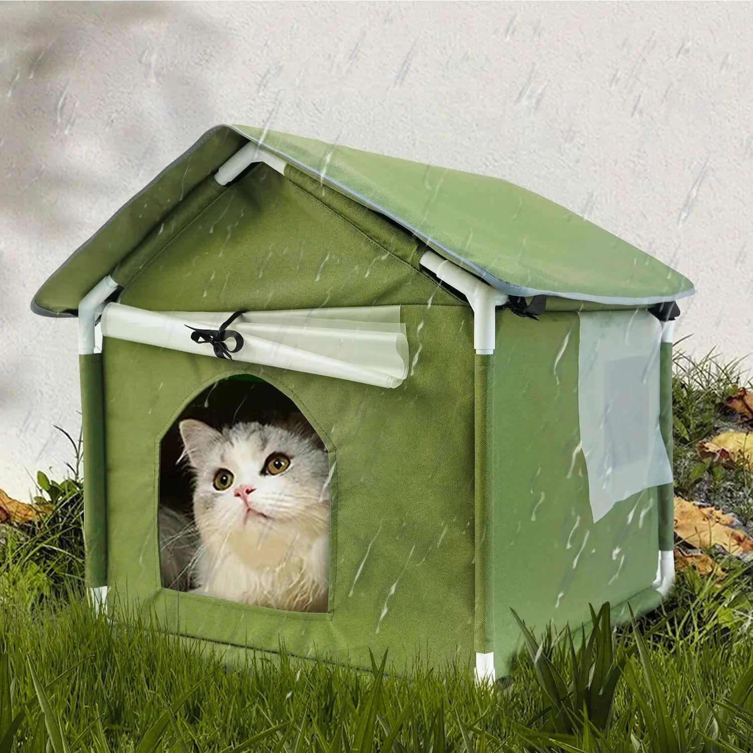 Pet Products Outdoor Heated Ferals Insulated Shelter Kitty Cat House for Outside Community Strays