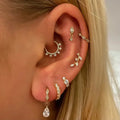 Ear Tragus Piercing Hoop Earrings for Women Small Star Zircon Conch Rook Daith Body Jewelry Gold Color Cartilage Accessories