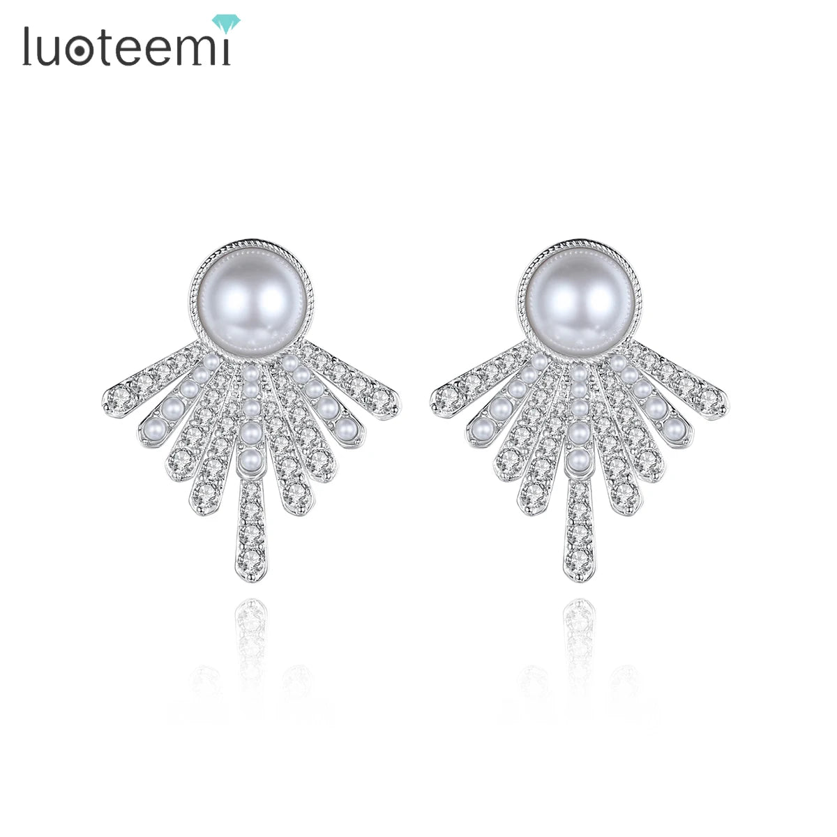 LUOTEEMI Shiny Summer Fashion Modern Woman Simple Latest Designer Stud Traditional Cubic Zirconia Earring