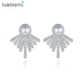 LUOTEEMI Shiny Summer Fashion Modern Woman Simple Latest Designer Stud Traditional Cubic Zirconia Earring