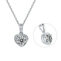 Abiding 925 Sterling Silver Jewelry White Gold Plated Heart Pendant Moissanite Diamond Necklace for Women Wedding