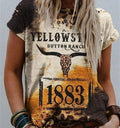2026 Summer XXS-6XL Vintage Style Breathable Women's Bull Head Printed Round Neck Short Sleeve T-Shirts Streetwear