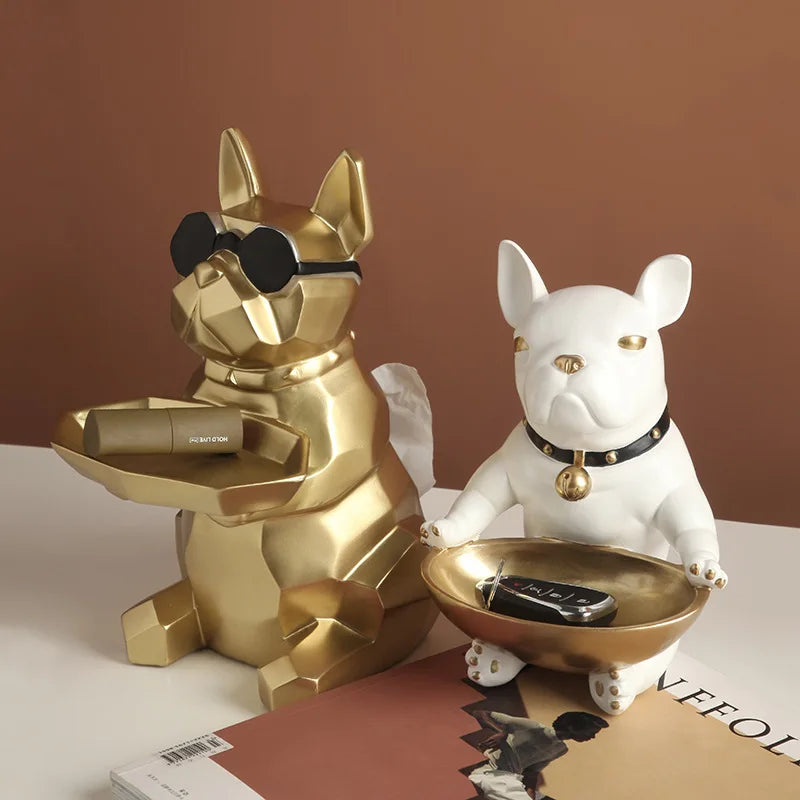 2024 Hot Style Nordic Light Luxury Resin Collection Creative Animal Paper Tissue Box Tray Living Room Tea Modern Home Decor