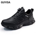GUYISA Unisex Waterproof Smart Button Safety Shoes with Custom Steel Toe Winter Summer Spring Autumn Leather Upper Material