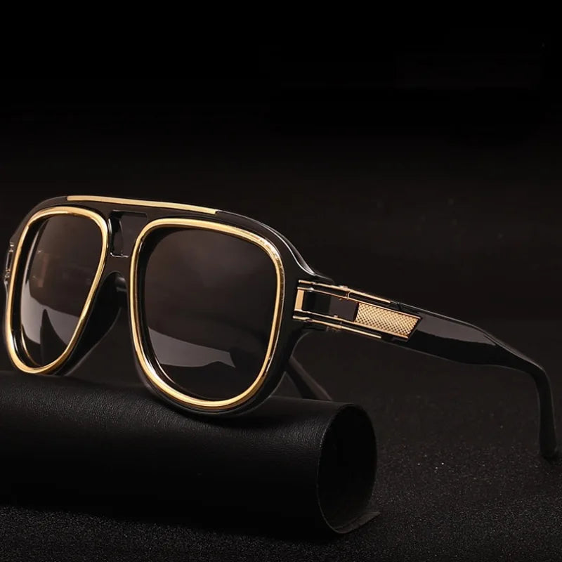 Luxury Designer Black Sunglasses for Men UV400 Cool Shades 5 Color Options Red Pink Black White Brown Acrylic Lenses PC