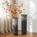 Merlin Living Luxury Ceramic Vase Grey Flower Glaze Design for Living Room Decor Vase with Light Decorative Function