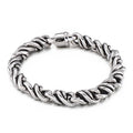 KALEN Vintage Stainless Steel Fashion Jewelry Bracelets Twisted Strand Links Bracelet for Men