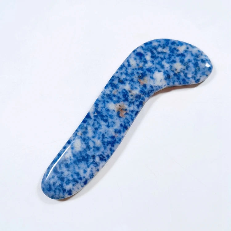 DIY New Design Natural Gemstone Scraper Bian Stone Guasha Massage Scraping Tools Blue Spot Jasper Gua Sha Massager