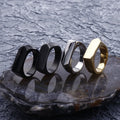 Custom Laser Logo Blank Silver Gold Vintage Black No Fade Stainless Steel Signet Ring Simple Arrow Design Rectangle Finger Ring