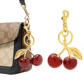 Creative Cherry Fruit Bag Charm Fashion Metal Keychain for Women's Handbags Car Gifts and Decorations Inspired by Fruit Theme