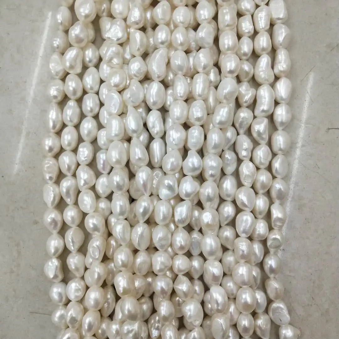 AA Quality 11mm Wide 10-12mm Long Freshwater Nuclear Big Baroque Loose Pearls Nature Strand Wholesale Price
