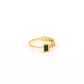 Joolim Jewelry Wholesale 18K Gold Plated Black Half Chain Link Stainless Steel Rings for Women Rings